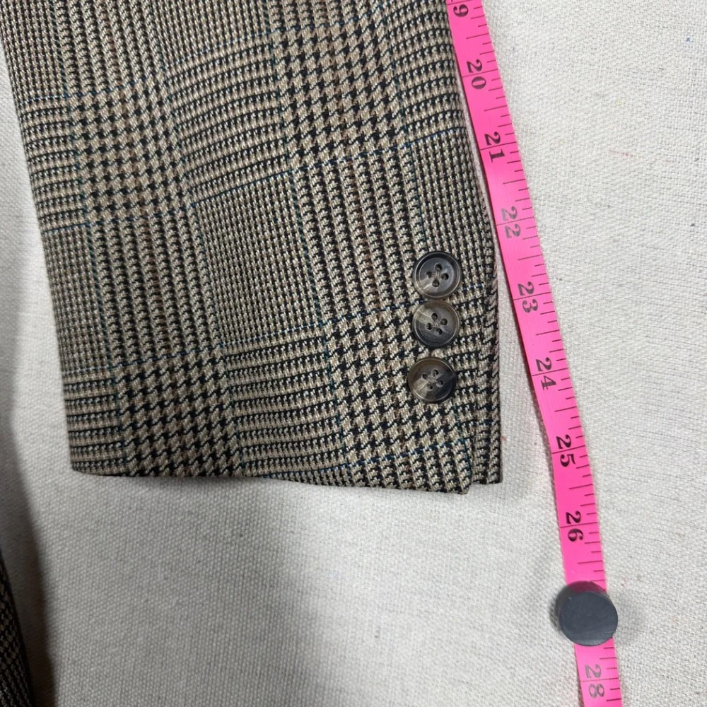 Burberrys‎ Vintage Wool Blazer Glen Plaid Tailored Jacket 44R